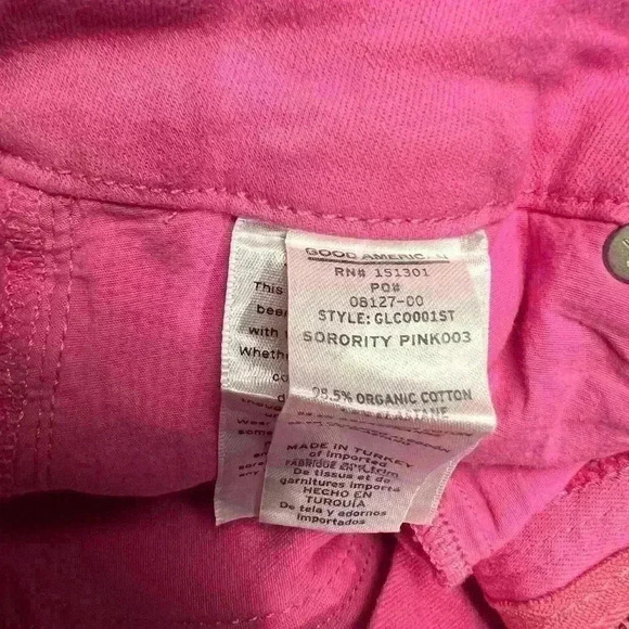 Good American Good Leg Coated Jeans in SORORITY PINK Size 10/30 - Picture 11 of 11